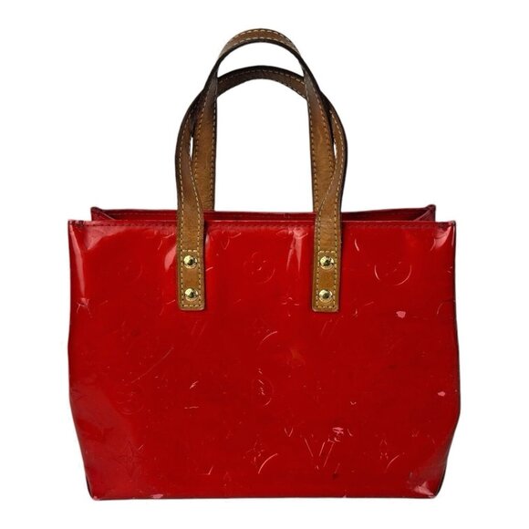 LOUIS VUITTON Reade PM Red Vernis Leather Tote Hand Bag Purse **READ** - Picture 1 of 16